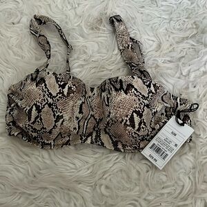 Snake print swim top